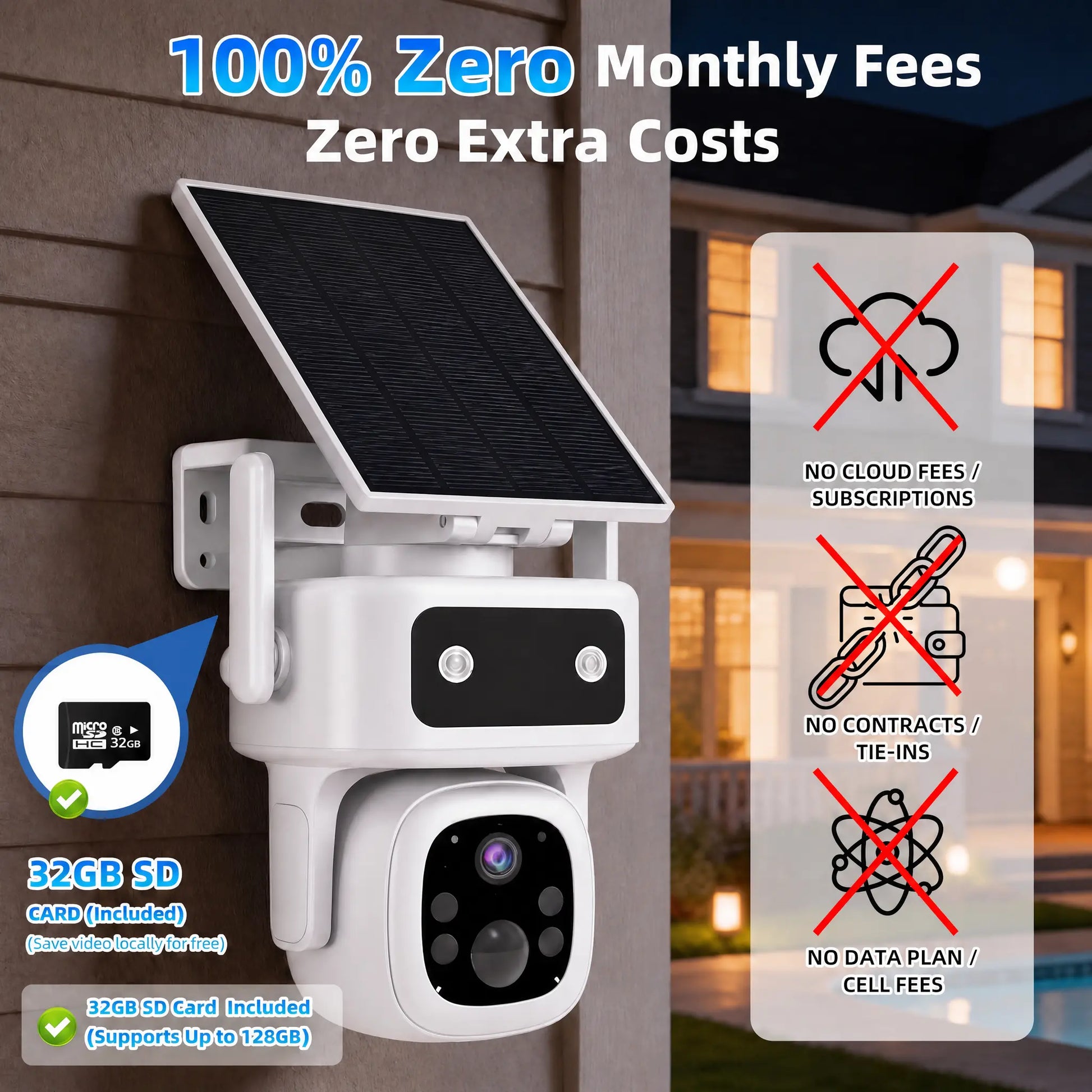 Revolutionary 4G LTE Solar-Powered Outdoor Security Camera with 2K Night Vision and No Monthly Fees