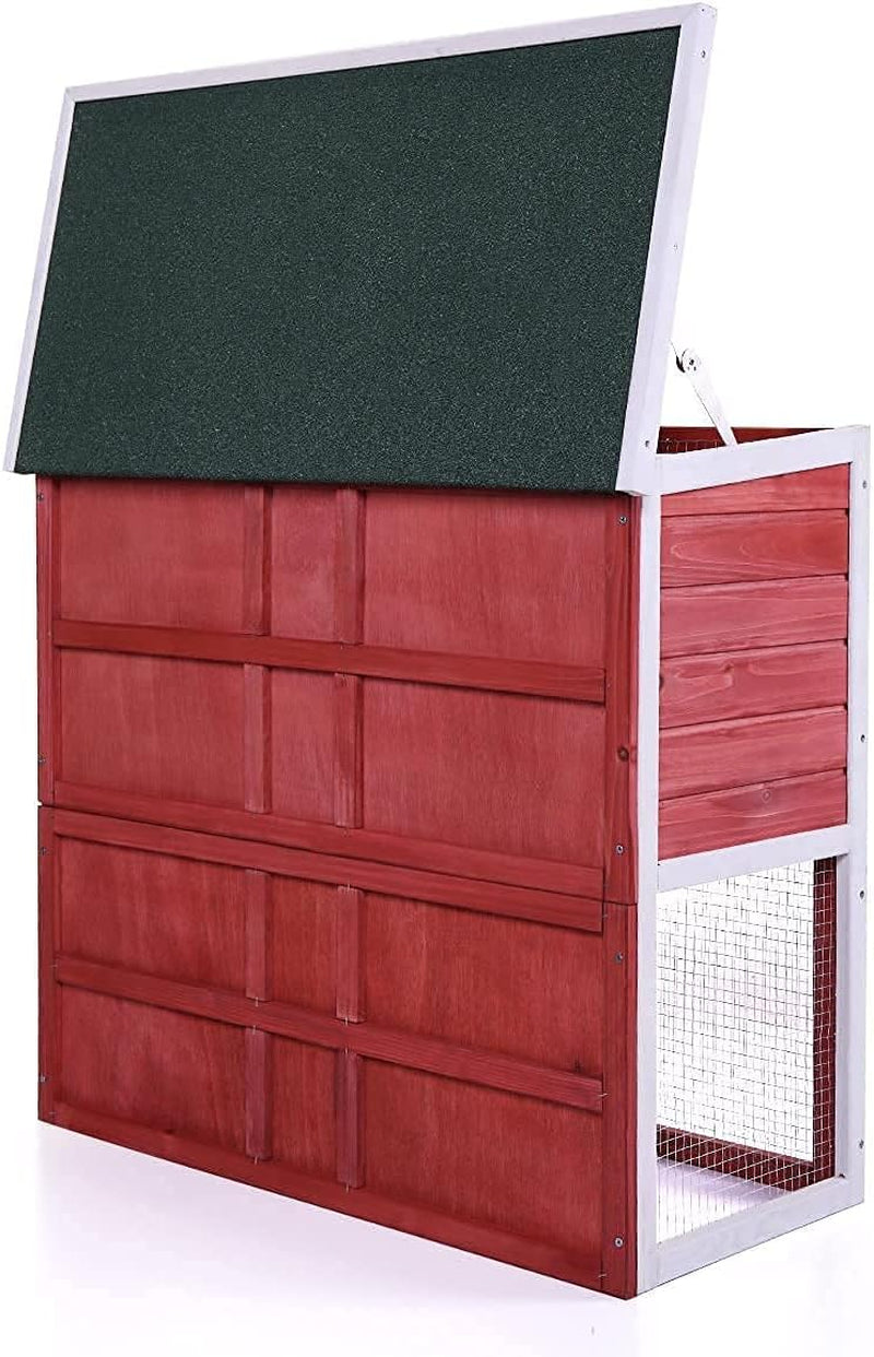 Deluxe 2-Story Rabbit Hutch with Waterproof Roof - Perfect Indoor/Outdoor Cage for Bunnies, Guinea Pigs, and Chickens