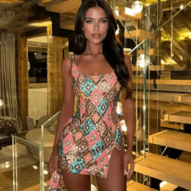 Elegant Asymmetry Mini Dress