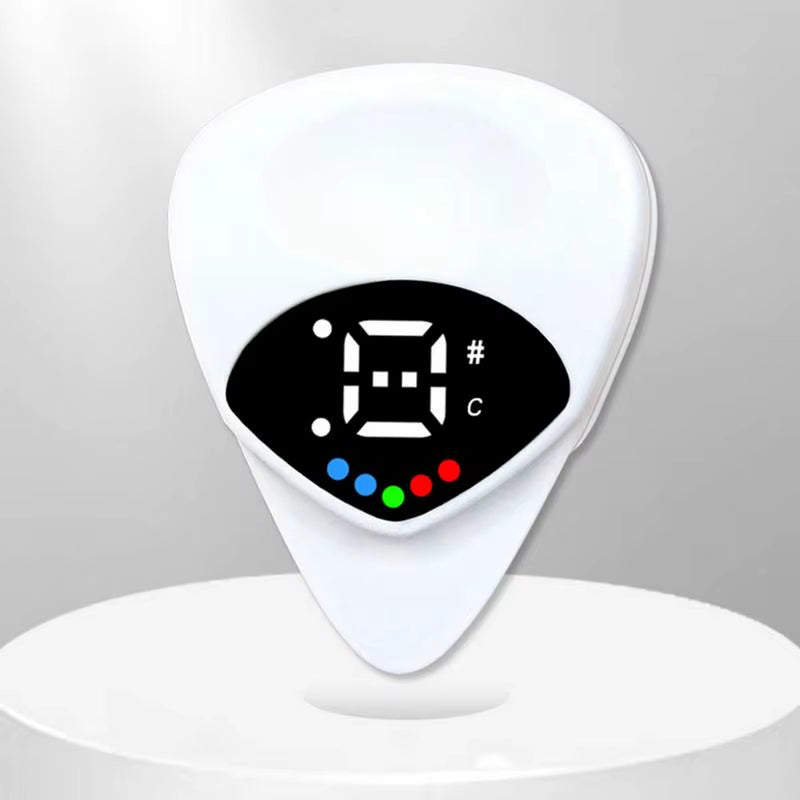 Guitar Tuner Small 2-In-1 Guitar Picks Electric Guitar Learning Tools Beginners Guitar Accessories Battery Powered for Women Men