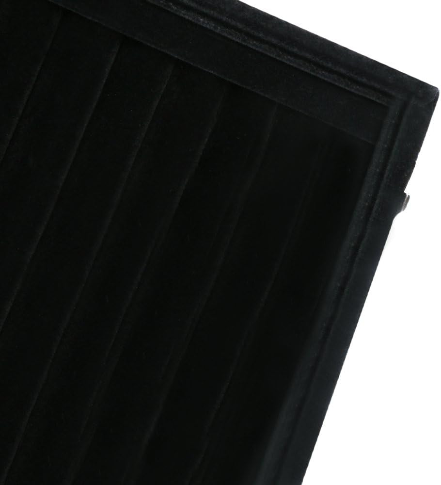 Elegant Velvet Glass Jewelry Display Case - 7 Slot Ring and Earring Holder for Women