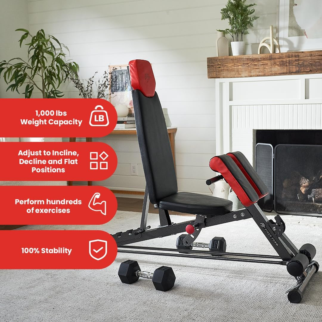 All-in-One Multi-Functional FID Weight Bench for Ultimate Full Body Workout – Hyper Back Extension, Roman Chair, Adjustable Ab Sit-Up, Incline/Decline/Flat Bench