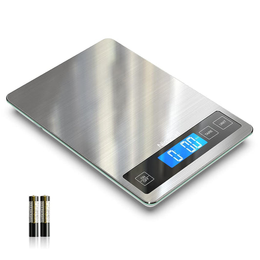 Ultra-Precise 22Lb Digital Kitchen Scale - Sleek Stainless Steel & Tempered Glass for Accurate Cooking & Baking Measurements in Grams & Oz