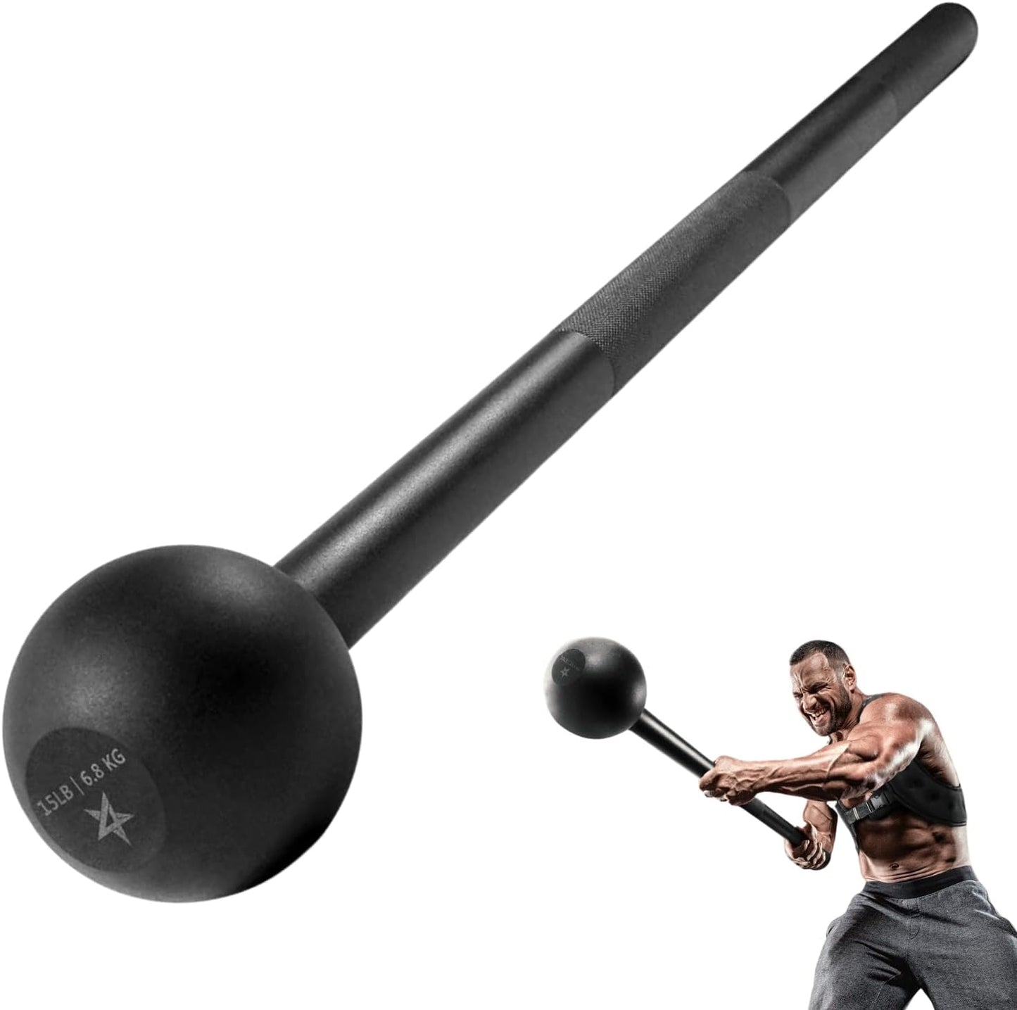 Ultimate Steel Mace Bell for Full Body Strength Training - Perfect for Muscle Building, Rehabilitation, and Stretching - Available in 5-30 Lbs for Men & Women