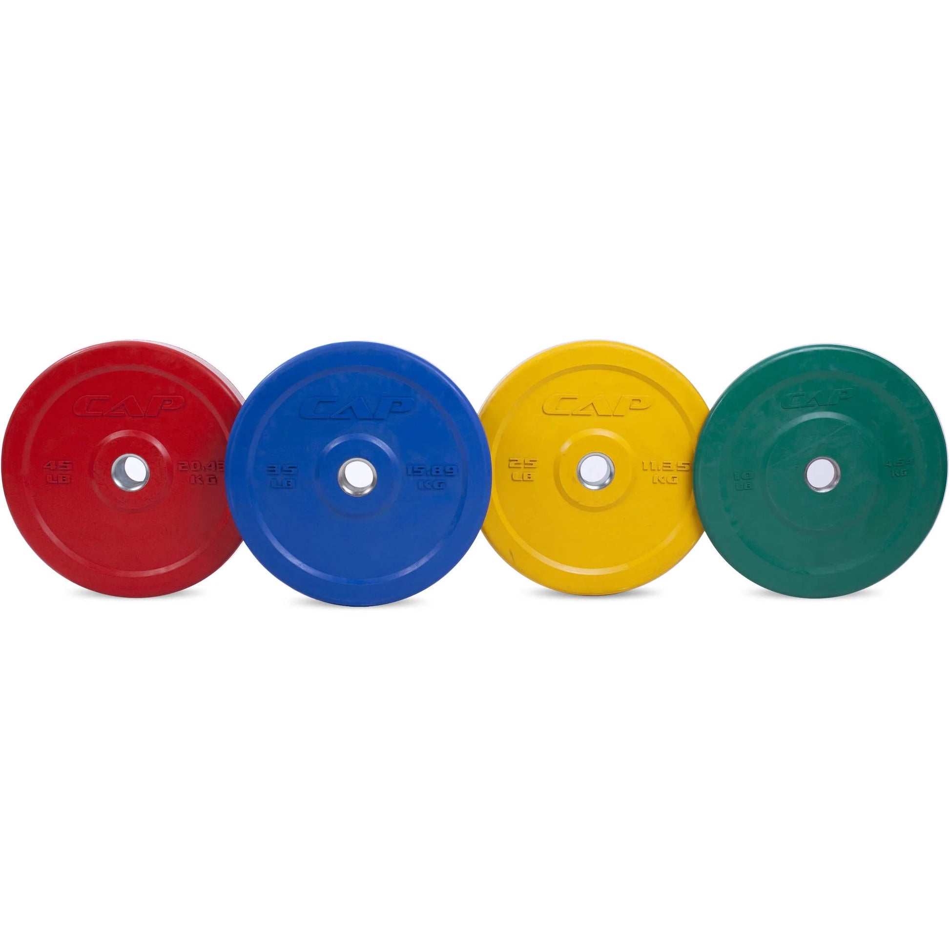 Barbell Color Rubber Olympic Bumper Plate, 10-45 Lb.