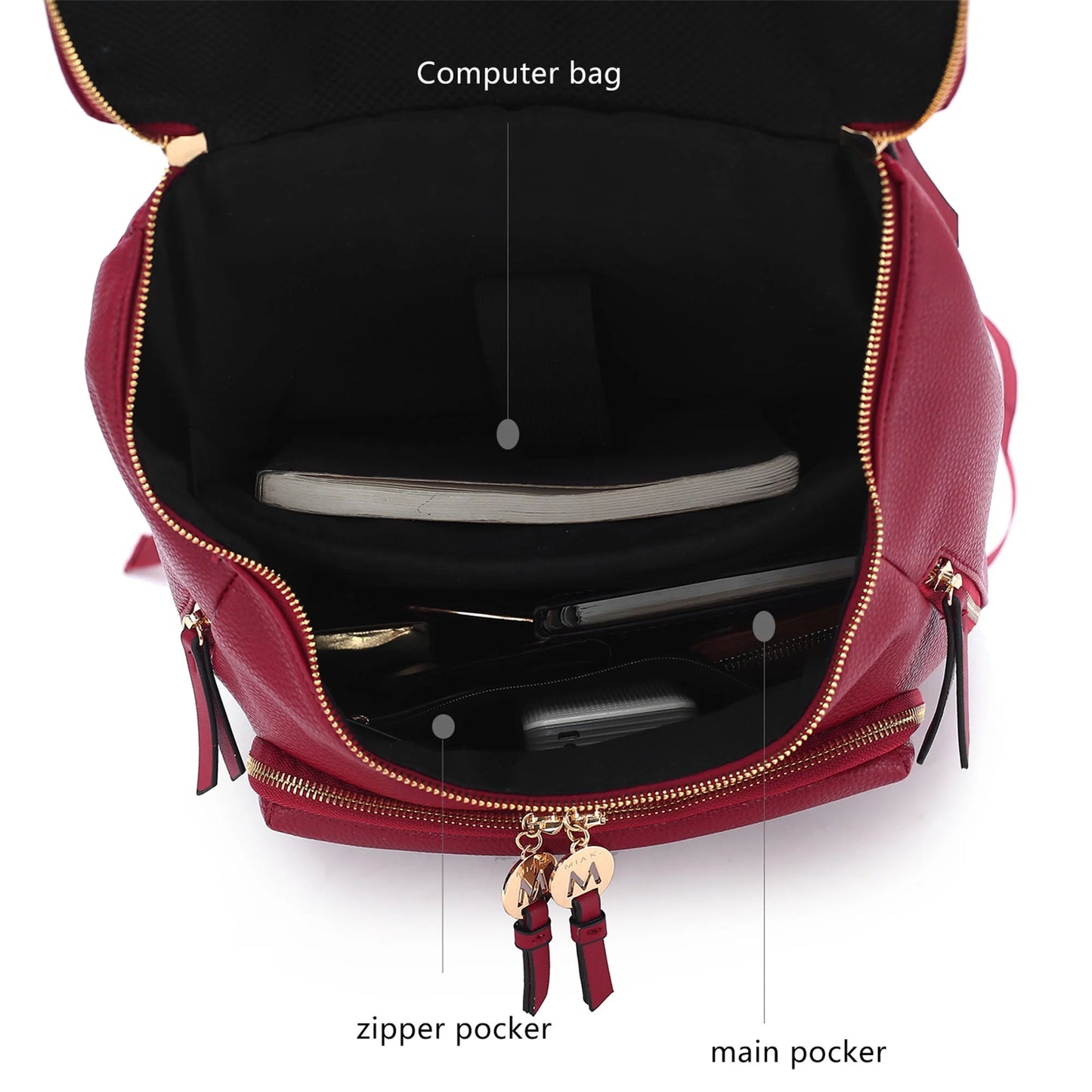 Elevate Your Style with the Angela Pewter Backpack Purse by Mia K - Perfect for Travel and School!