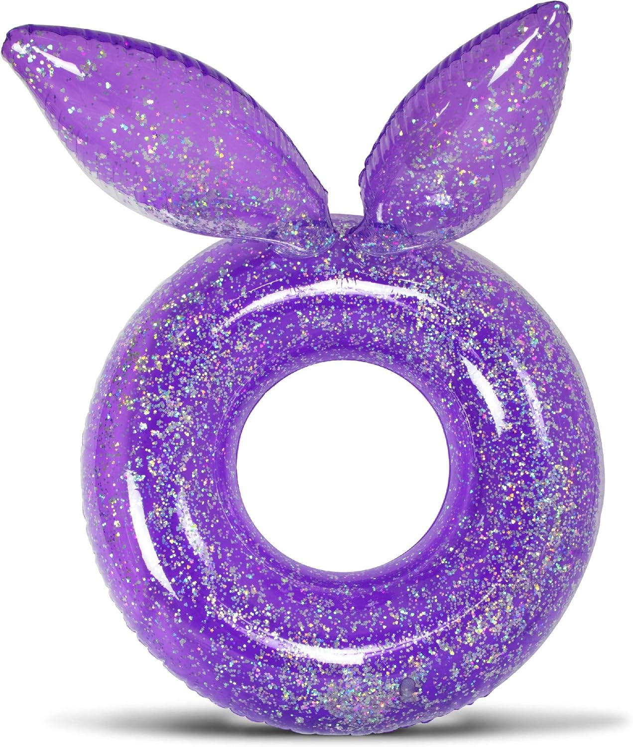 Confetti Bunny Ears Inflatable Pool Float - 36" Premium UV Resistant Swim Ring for Kids & Adults - Heavy Duty Fun for Summer Pool Parties - Purple
