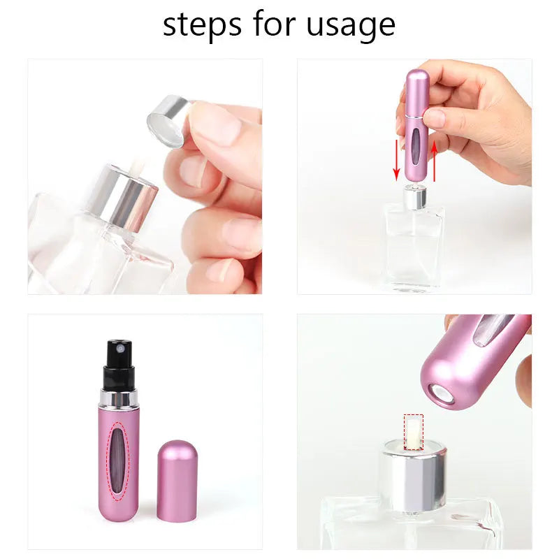 Portable 5ml Mini Perfume Refill Bottle - Travel-Friendly Refillable Spray Atomizer for On-the-Go Scent Solutions