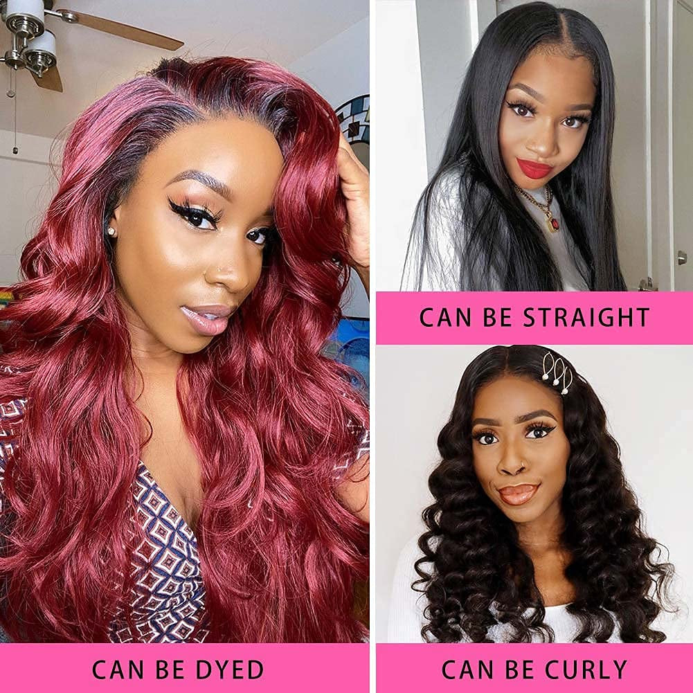 Luxurious 22-Inch Glueless Body Wave Lace Front Wig - 150% Density Brazilian Virgin Hair for Black Women, Pre-Plucked with Baby Hair in Natural Color