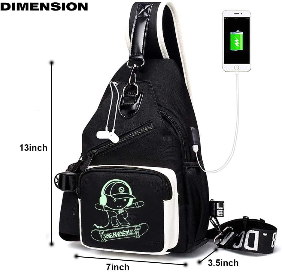 Casual Sling Bag for Boys Men, Small Chest Pack for Travel Sport College School