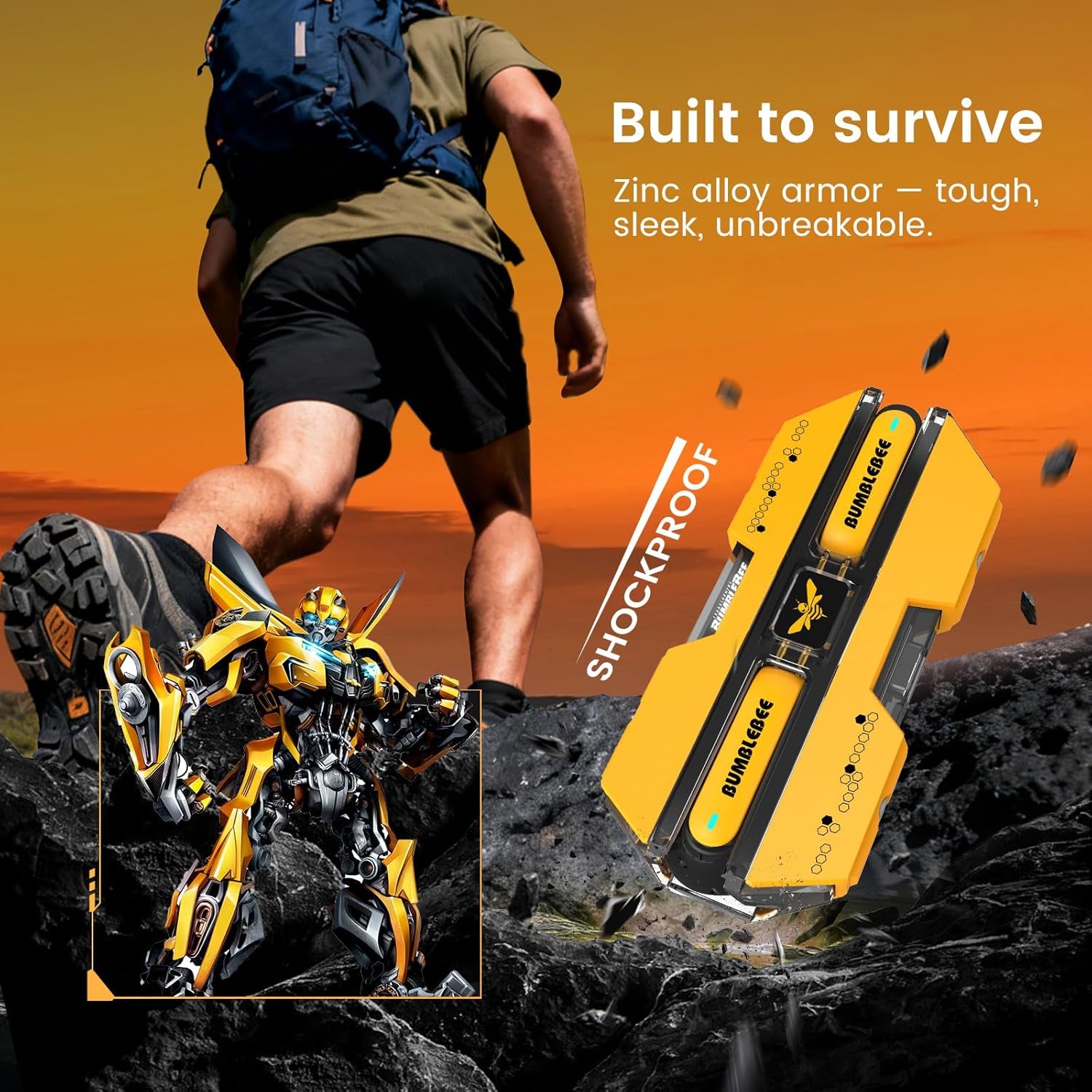 Transform Your Sound Experience with Bumblebee Bluetooth 5.4 Wireless Earbuds | Noise Cancelling, Durable Alloy Case, Perfect for Gaming & Daily Commutes in Striking Yellow