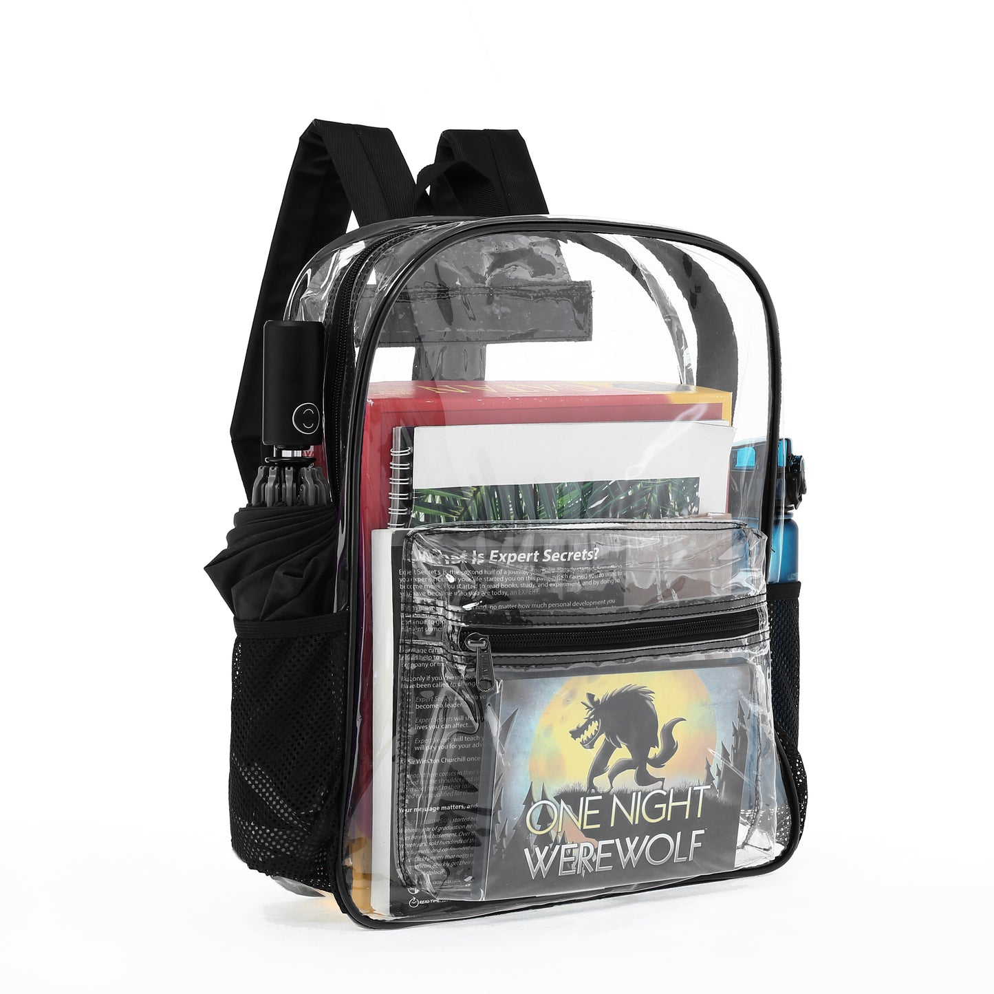 Heavy Duty Clear Transparent Backpack See through Book-Bag
