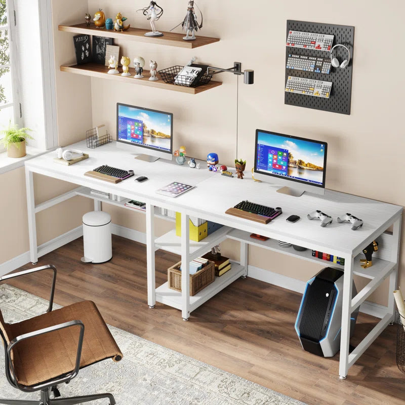 Rigueiro Spacious Industrial Computer Desk for Collaborative Workspaces