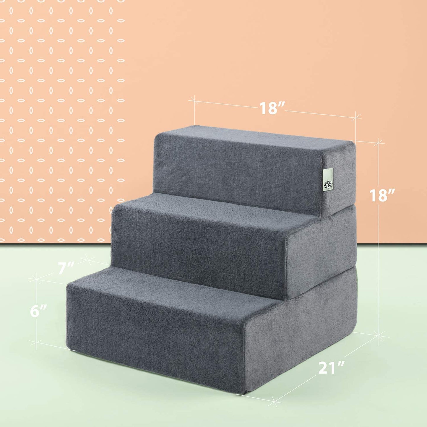 Elevate Your Pet's Comfort with Easy Pet Stairs - Medium Charcoal Foam Steps for Dogs and Cats