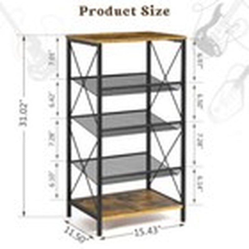 Guitar Pedal Organizer, 5 Tier Tuner Pedal Storage Shelf, Vintage Pedal Board