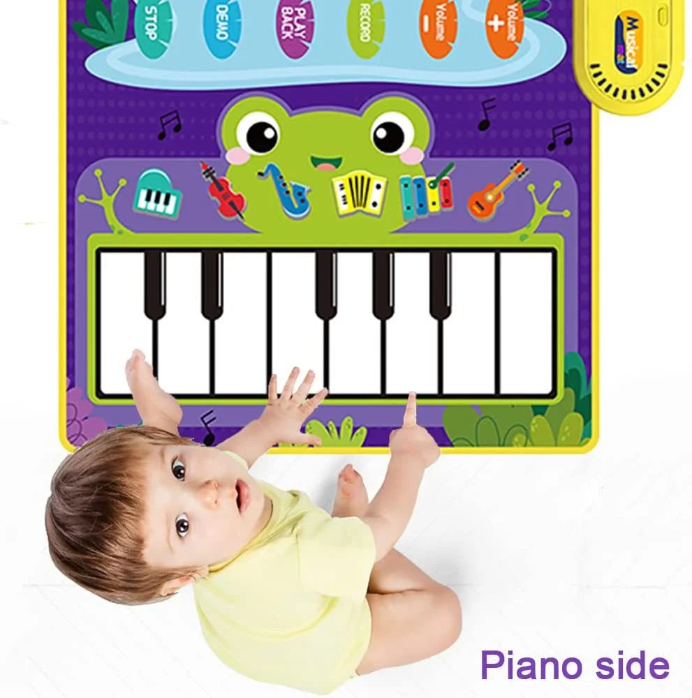 2 in 1 Musical Mat for Toddlers 1-3, Piano Keyboard & Drum Mat, Musical Play Mat Toddler Toys Age 1-2, Baby Learning Toys for 1 Year Old Birthday Gifts for 1 2 3 Year Old Girls