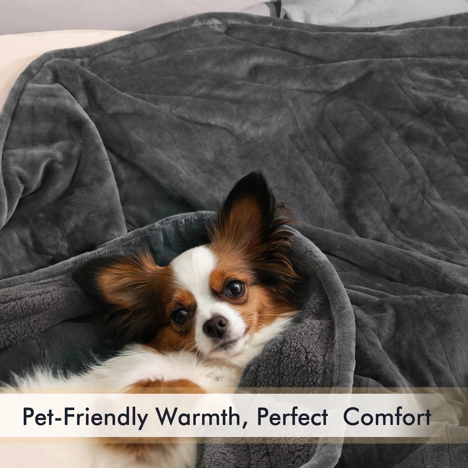 Electric Heated Blanket Queen Size 84''X90'', Fast Heating with Dual Controllers, 10 Heating Levels, 10H Timers, Preheat Function - Gray