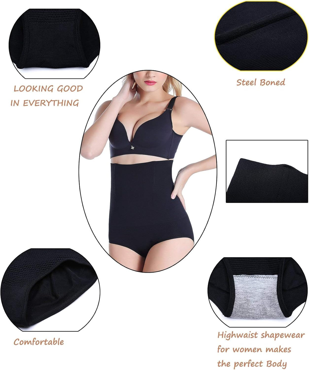 Transform Your Silhouette with Our Women's High Waisted Tummy Control Shapewear Briefs - The Ultimate Butt Lifter and Slimming Solution!