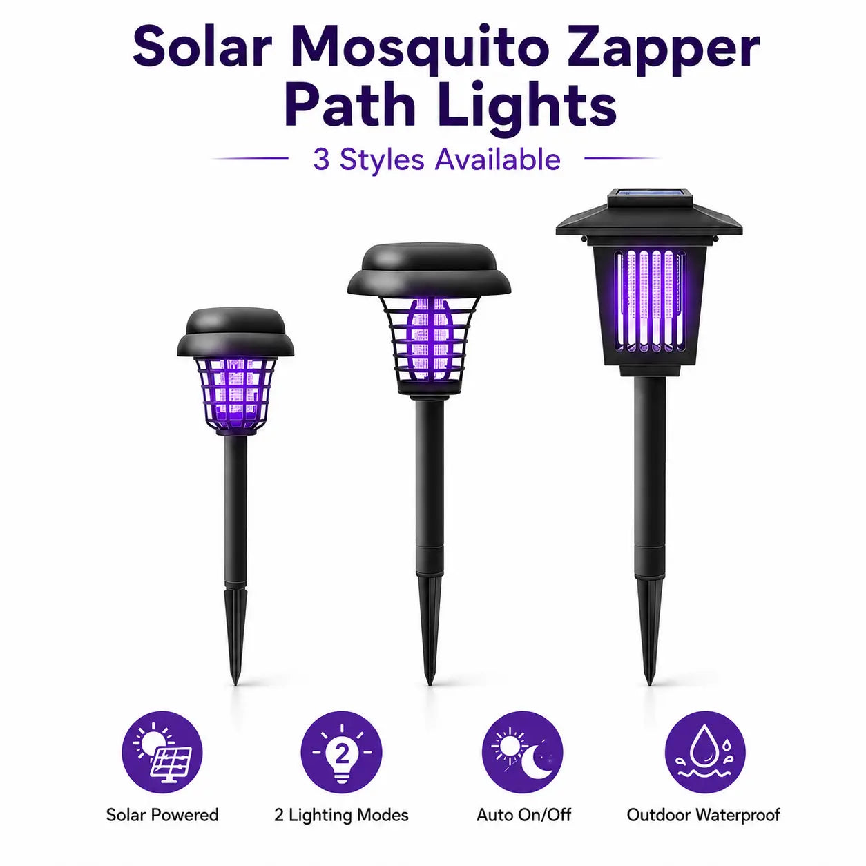 Illuminate Your Outdoors and Keep Mosquitoes Away with the Solar Mosquito Zapper Light – Versatile Garden Stake Lamp with Dual Modes and Weather Resistance