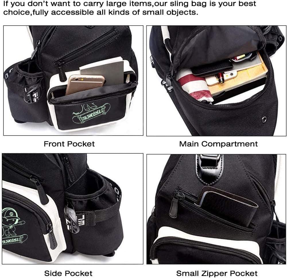 Casual Sling Bag for Boys Men, Small Chest Pack for Travel Sport College School