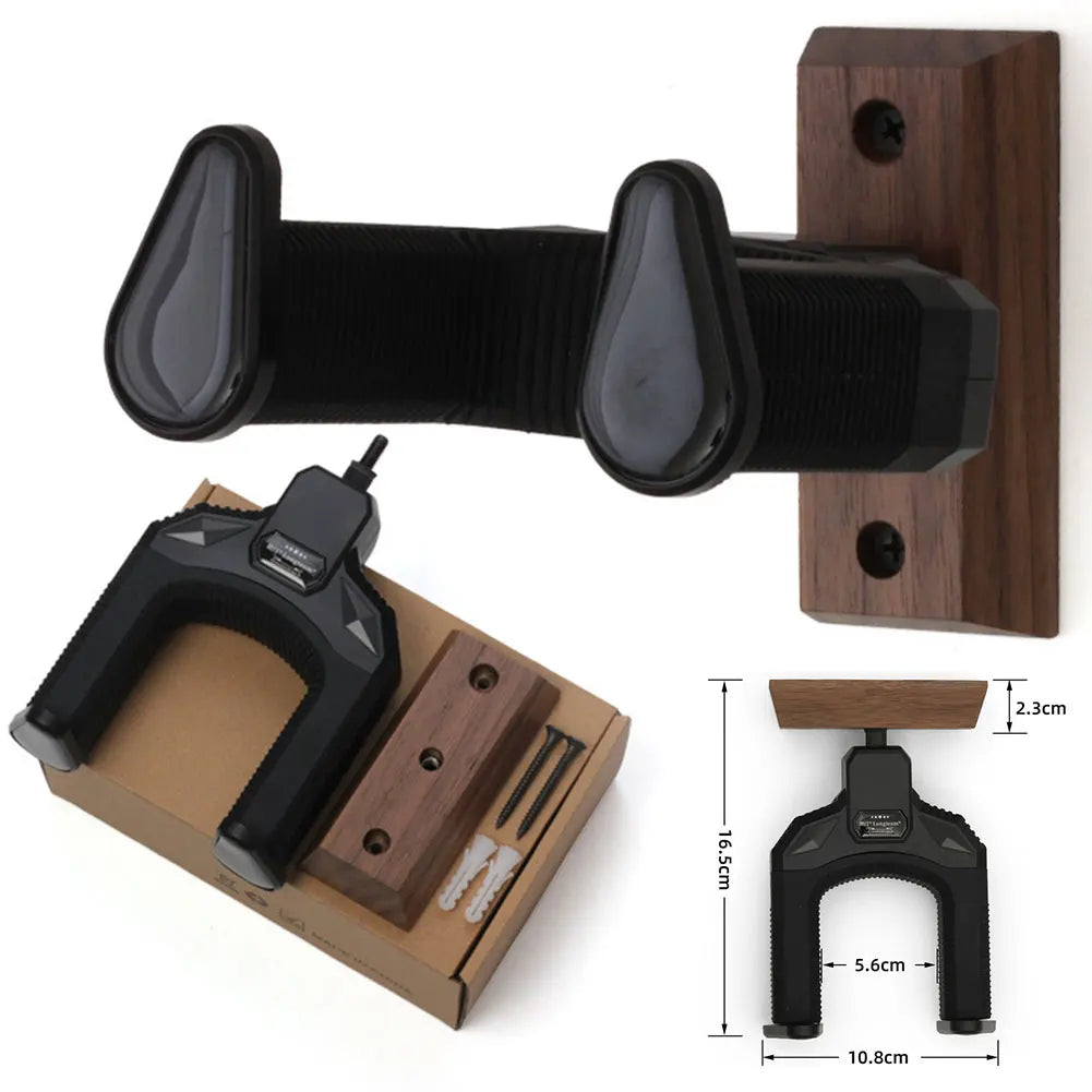 Wooden Wall Mount Holder Non-Slip Guitar Holder Stand Universal Guitar Display Bracket for Electric Guitar Ukulele Bass