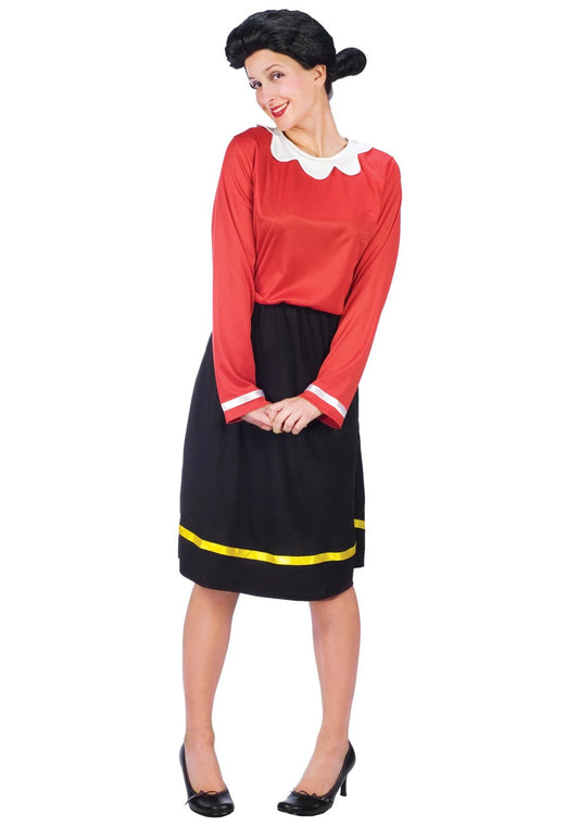 Charming Women's Olive Oyl Costume - Perfect for Halloween Fun in Extra Large