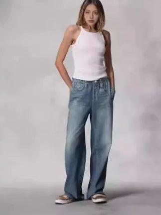 Women's Retro Wide Leg Jeans Pic# 5
