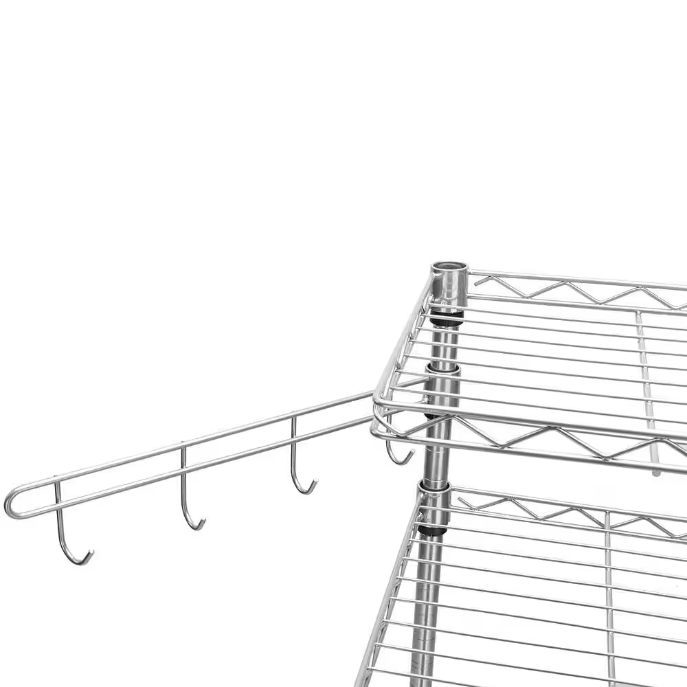 Sleek and Stylish Modern Silver Kitchen Bakers Rack with Ample Storage and Durable Design