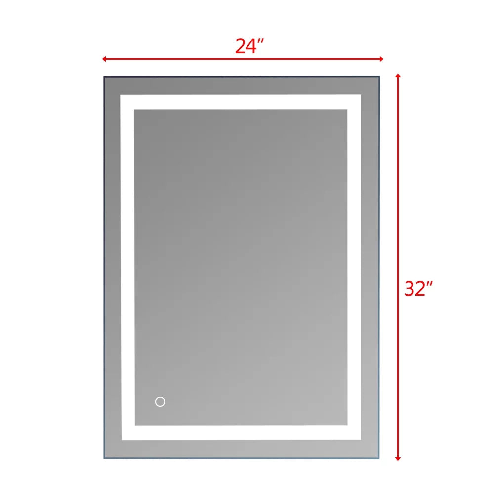 32"X24" LED Bathroom Wall Mirror - Anti-Fog & Waterproof Vertical Vanity Mirror for Stylish Spaces