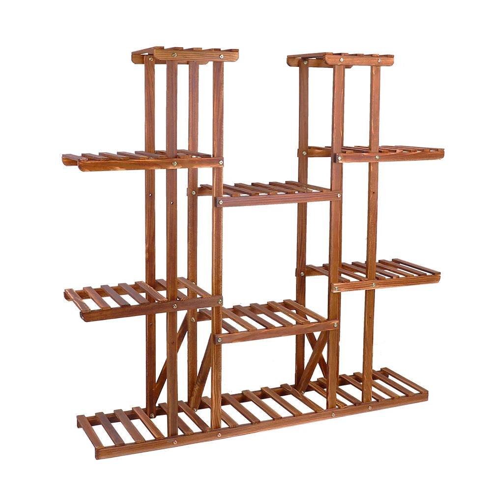 Elegant UNHO 46-Inch Multi-Tier Wooden Plant Stand - 16 Shelves for Indoor & Outdoor Display