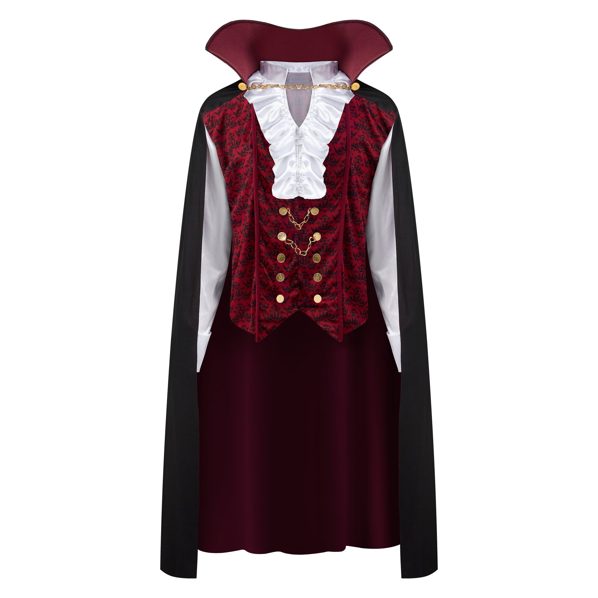 Transform into a Timeless Vampire: Adult Halloween Costume Set with Cape and Vest for Unforgettable Parties