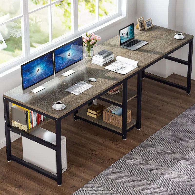 Rigueiro Spacious Industrial Computer Desk for Collaborative Workspaces