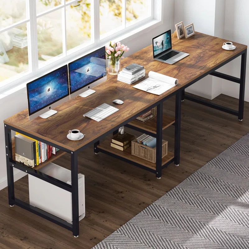 Rigueiro Spacious Industrial Computer Desk for Collaborative Workspaces