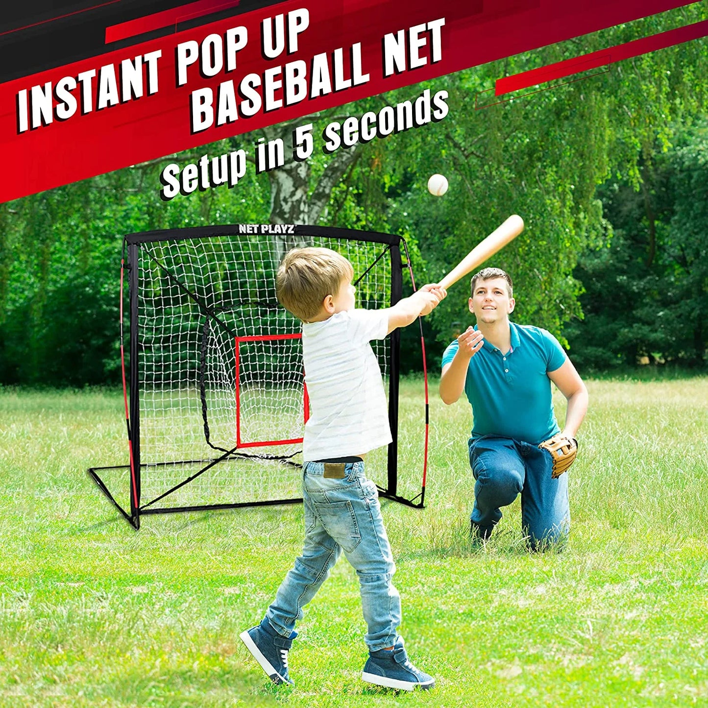 Elevate Your Game with the 5' x 5' Portable Baseball & Softball Practice Net - Perfect for All Skill Levels!