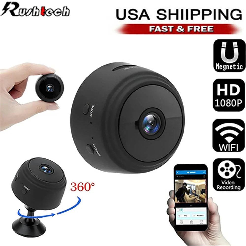 Mini Wireless Hidden Spy Camera - 1080P HD with Night Vision for Ultimate Home Security