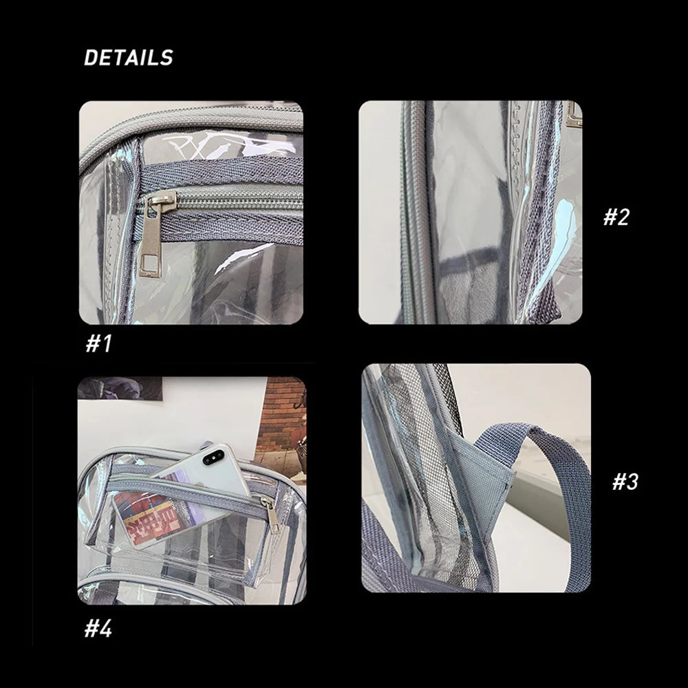 Clear TPU Backpack Transparent Travel Bookbag,Unique Design, Student DIY Doodle Bookbag, for School,Sports,Work,Security Travel,College