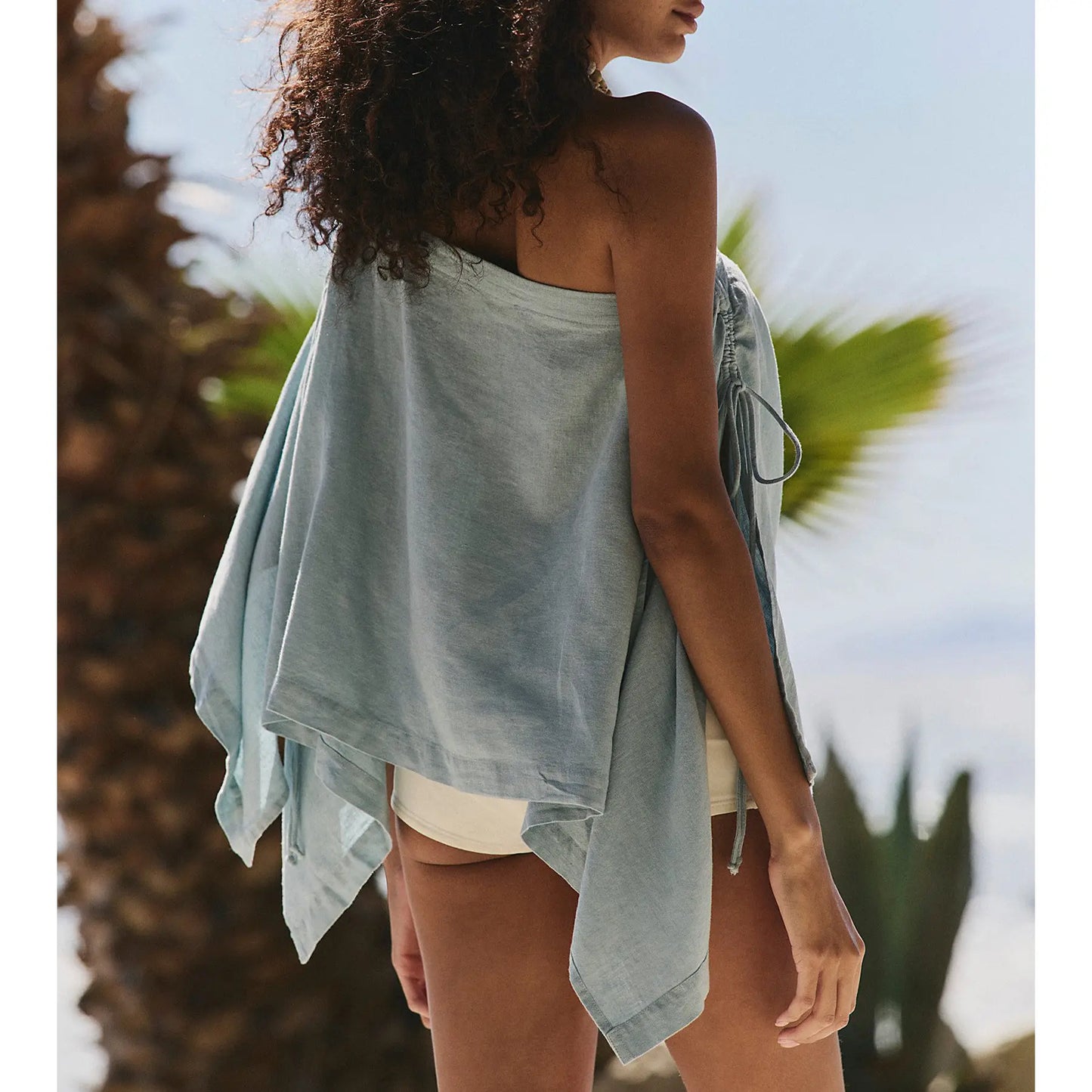 Elevate Your Summer Style with the Hixiaohe Women's Convertible Cape Top - Casual Split Sleeve Poncho for Effortless Vacation Looks