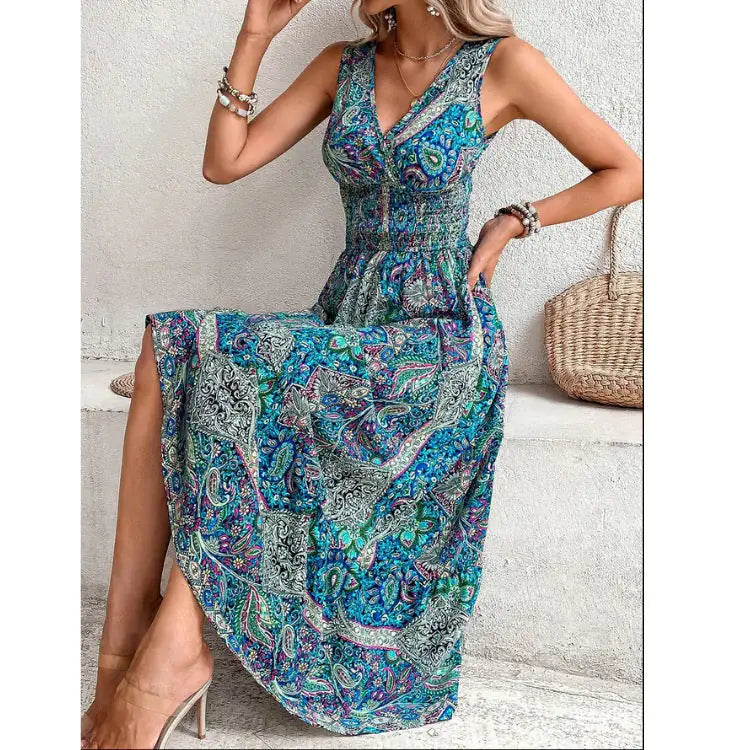 cross-border-boho-chic-dress-women.jpg blue floral 4