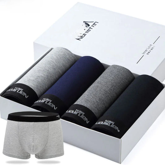 Men's Cotton Boxer Briefs in Plain Colors (Bulk Pack)
