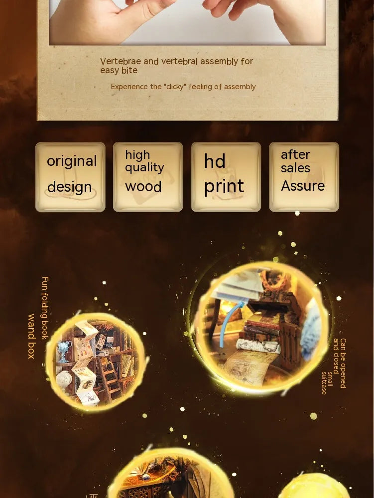 DIY Cottage Magic World 3D Stereo Book Stand