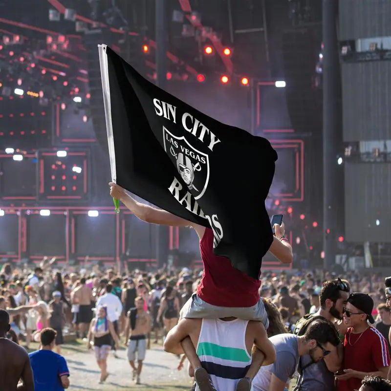 Las Vegas Raiders Flag 3x5ft Oakland Raiders Banner with 2 Brass Grommets