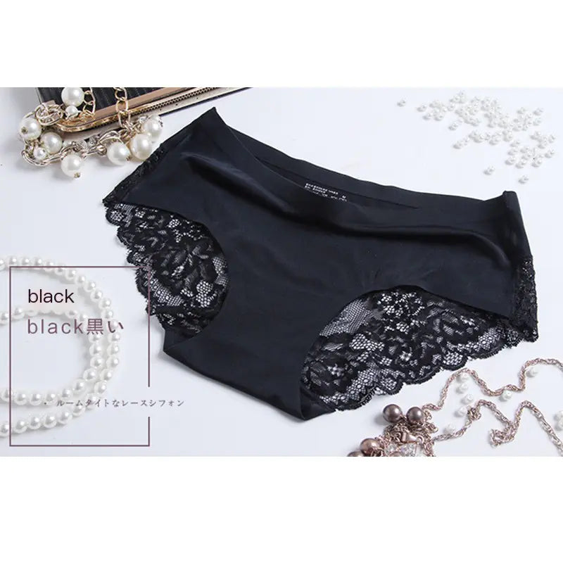 Sexy Ice Silk Women's Lace Thong Panties