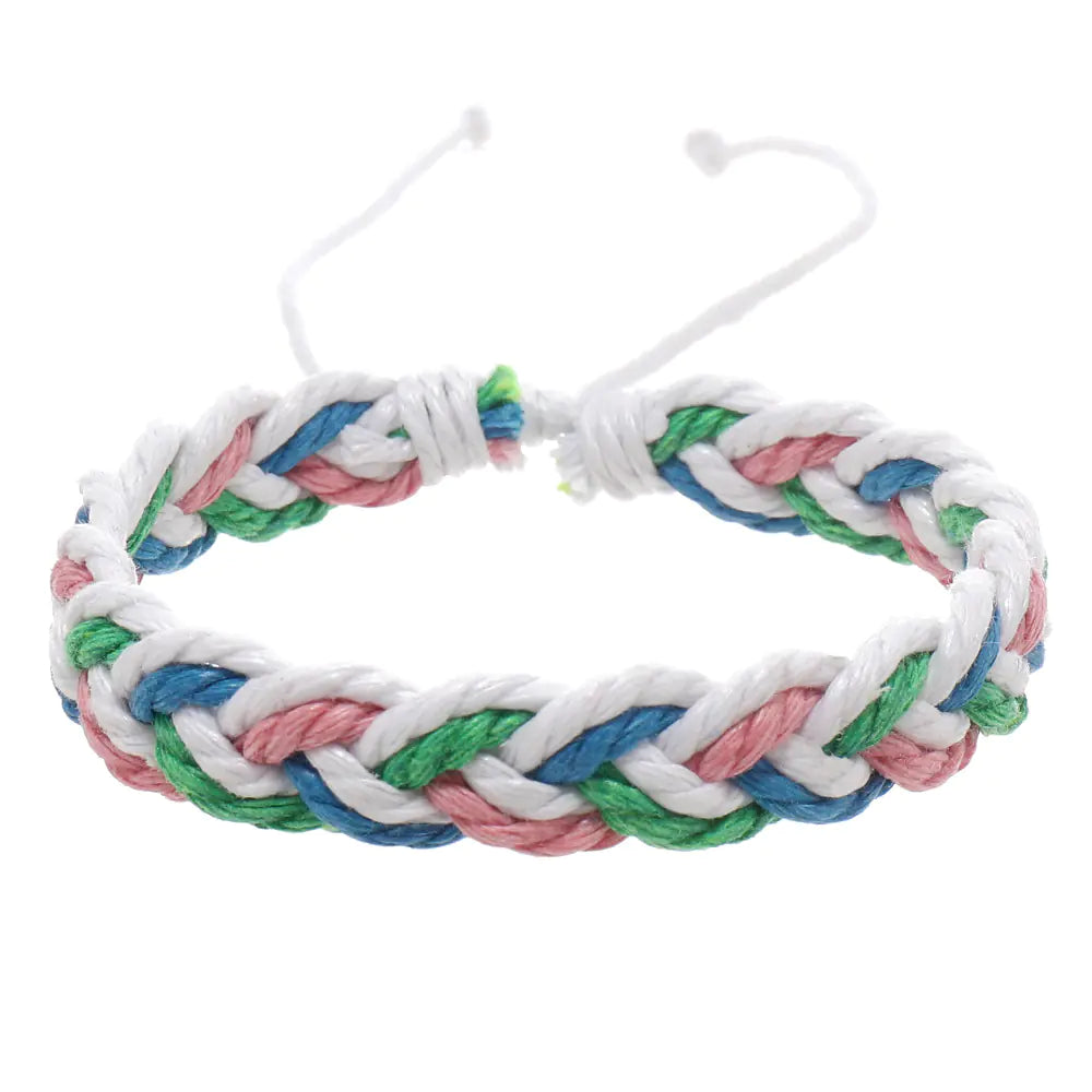 Handwoven Cotton String Bracelet in Artistic Style