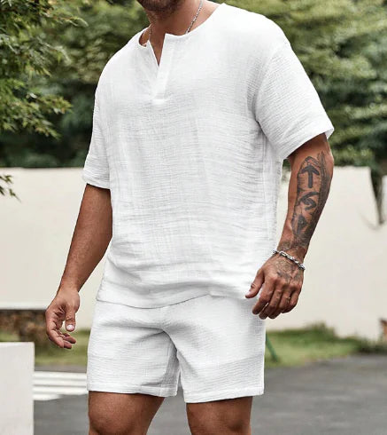 V Neck Men's Short Set Pic 1