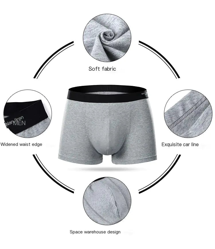 Men's Cotton Boxer Briefs in Plain Colors (Bulk Pack)