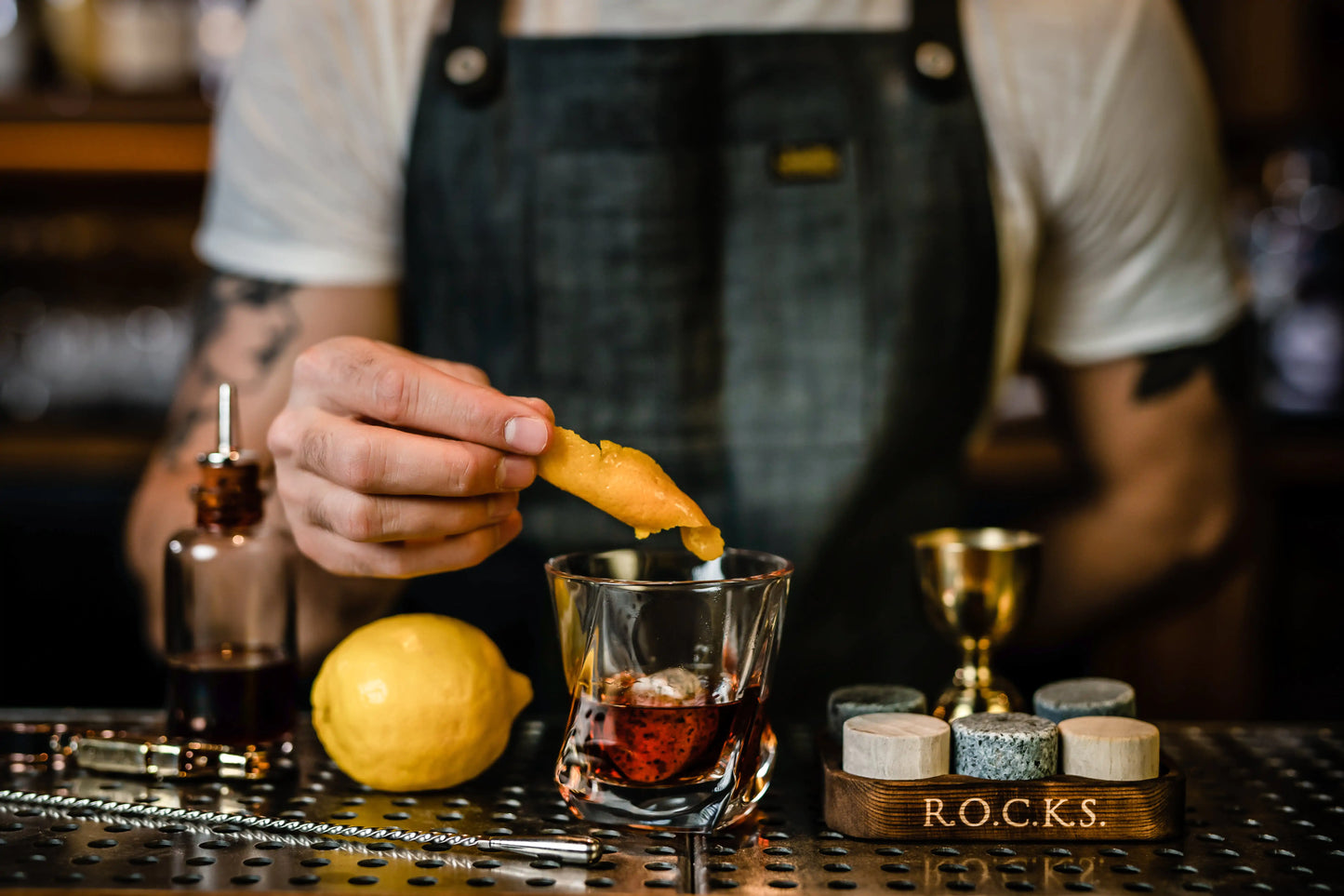 Cask & Coffee Collection Gourmet Gift Set - Whiskey Stones & Bourbon Barrel Aged Coffee