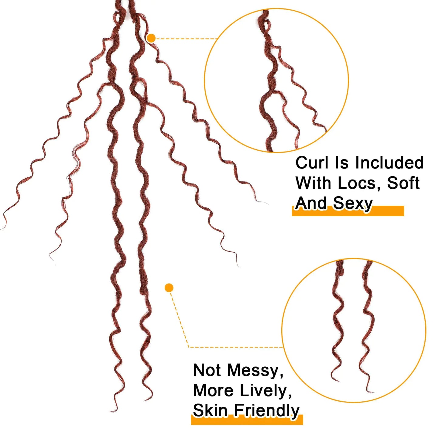 Bohemian River Goddess Crochet Braiding Hair - Trendy & Edgy Faux Locs 24 Inch (Pack of 8) #350