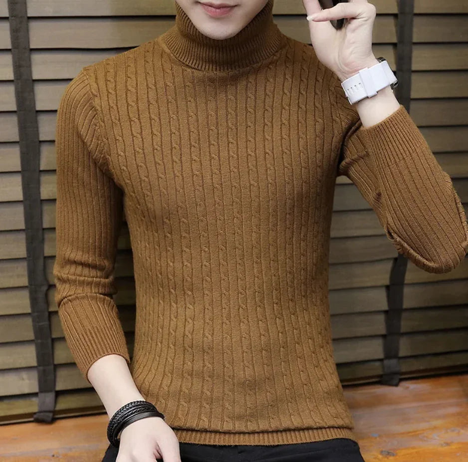 Autumn High-Neck Cross Eight Men's Sweater