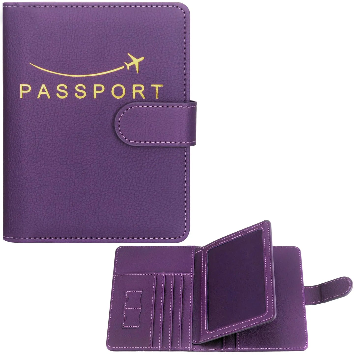 Passport Holder Pu Leather Travel Passport Wallet