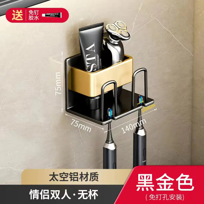 Wall-Mounted Toothbrush and Cup Holder for Bathroom